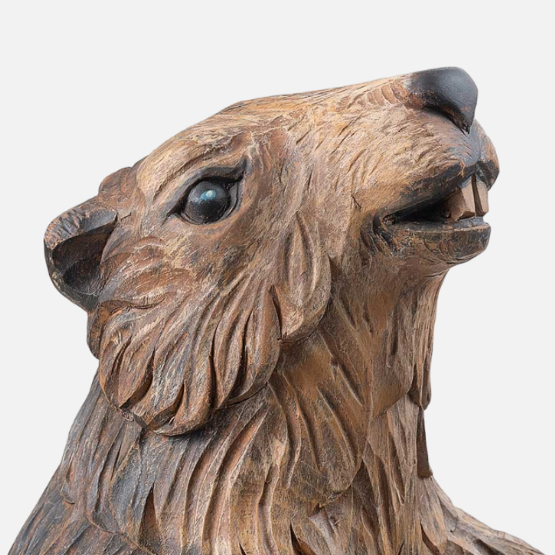 Scultura in legno marmotta