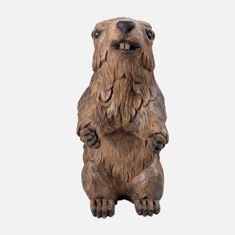 Scultura in legno marmotta