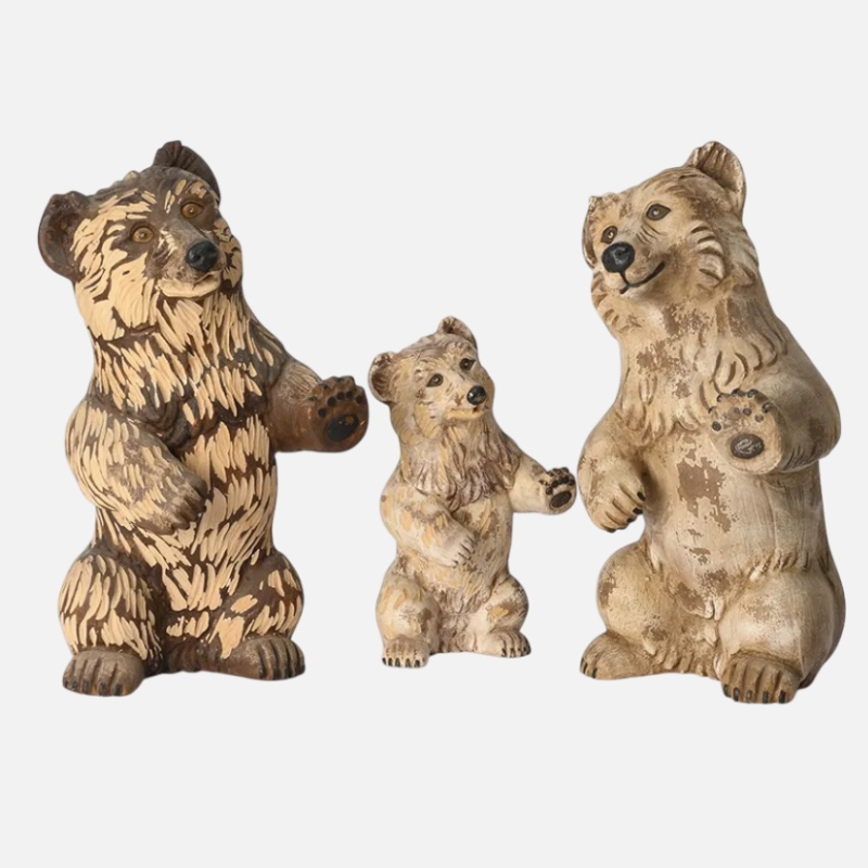 Scultura orso in legno artigianale