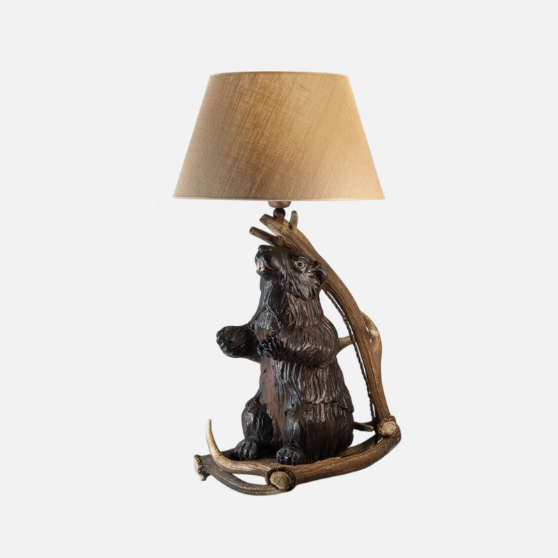 Lampada figura marmotta e corna di cervo