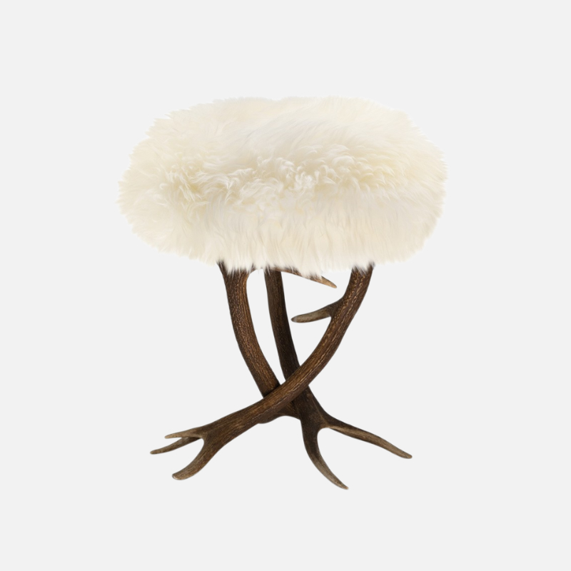 Sgabello pouf By Schirato in pelle di pecora