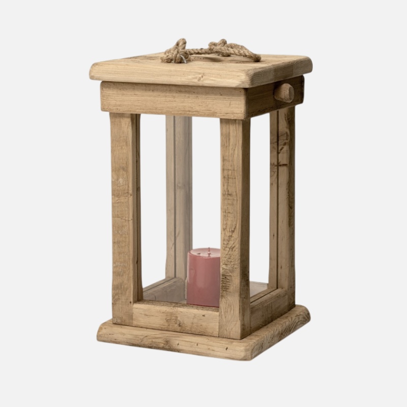 Decorative wooden lantern for outdoors and indoors