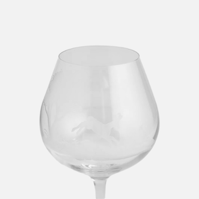 Bevelled glass brandy glasses with mountain images - Ideal for your mountain chalet