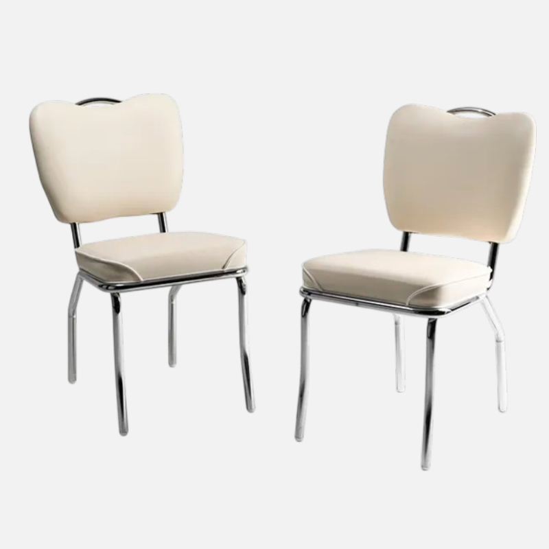 Sedia stile anni 60 in ecopelle bianca - Arredo chalet di montagna