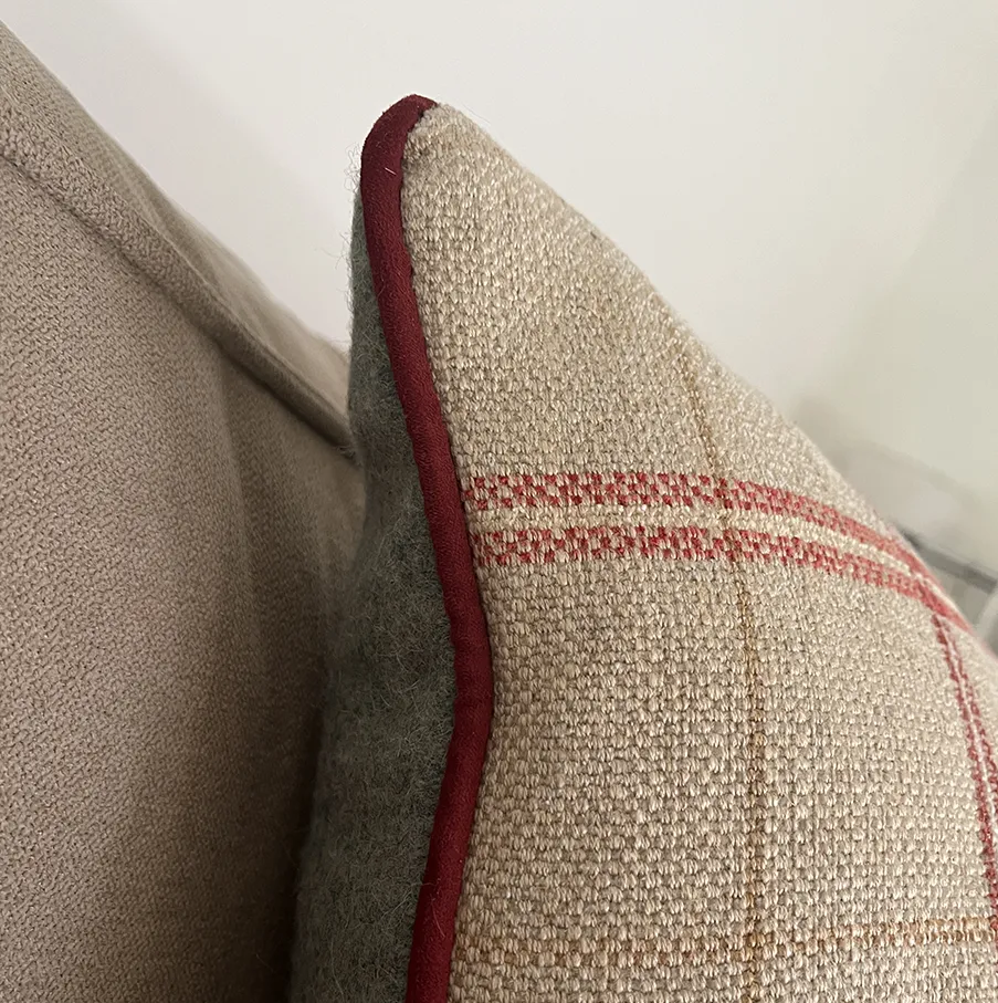 cuscino per chalet di montagna verde scozzese polo cavalli 50x50cm 04